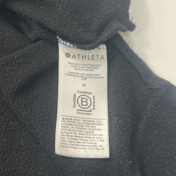Athleta Crew Neck Long Sleeve‎ Black Lightweight Sweatshirt. Size M - Picture 11 of 12